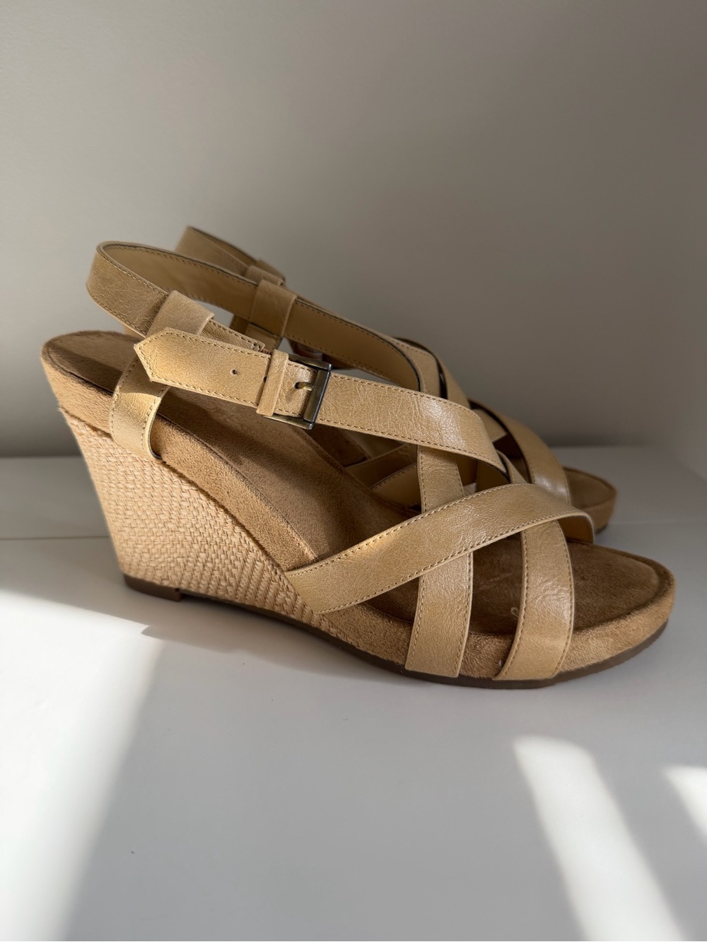 Aerosoles Tan Wedge Sandals